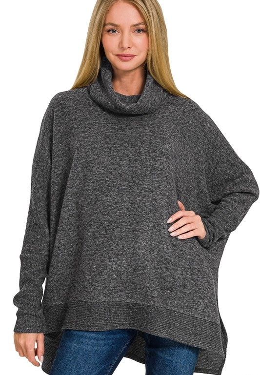 (Final Sale) Brushed Cowl Neck (More Colors)