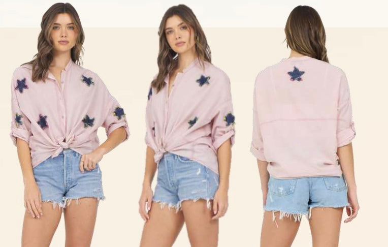 (Final Sale) Star Applique Shirt