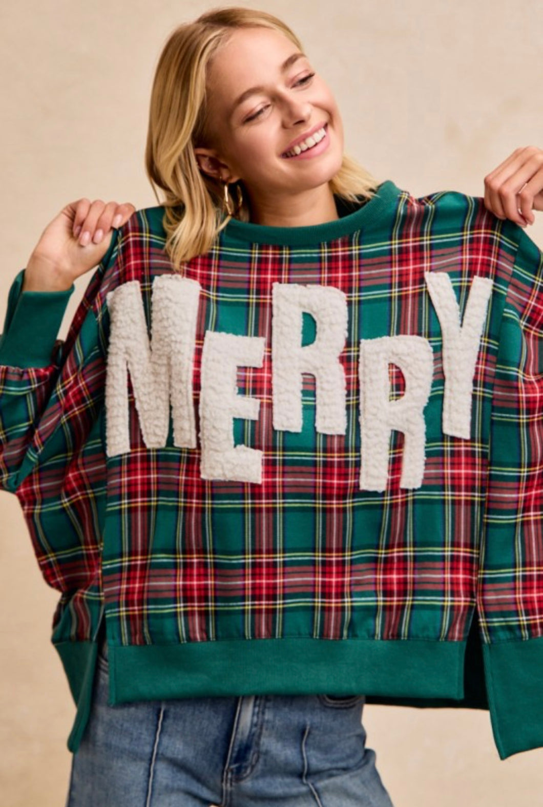 Patched Merry Sweatshirt (More Colors)
