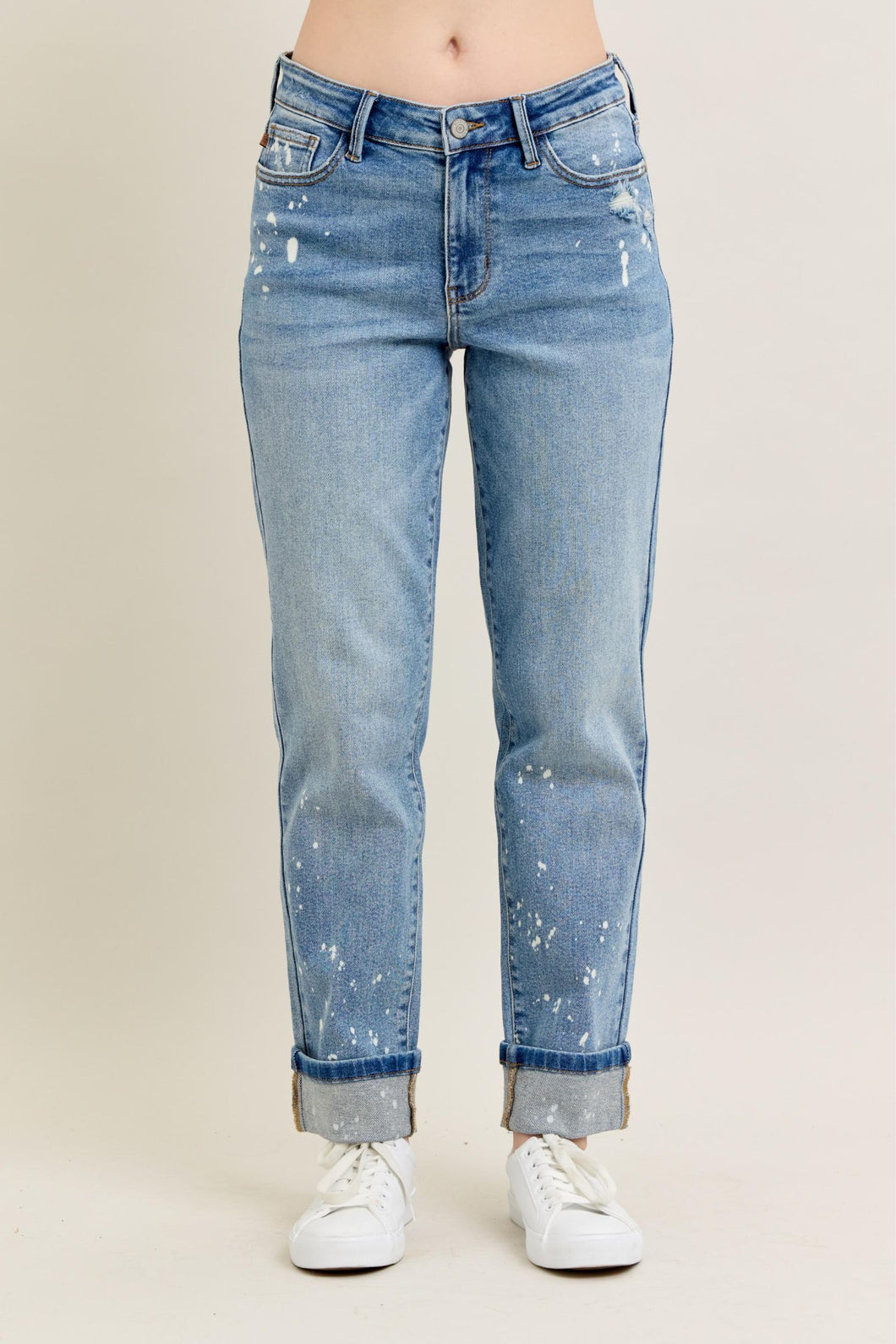 Bleach Splatter Boyfriend Jean