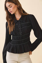 Collared Smocked Blouse