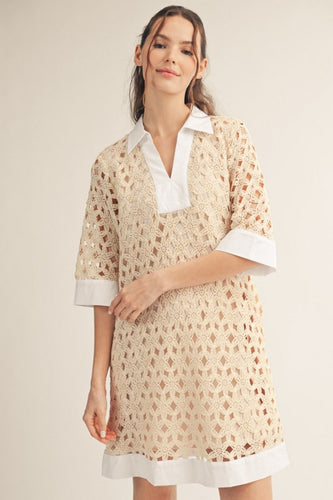 Ivory Lace Shift Dress