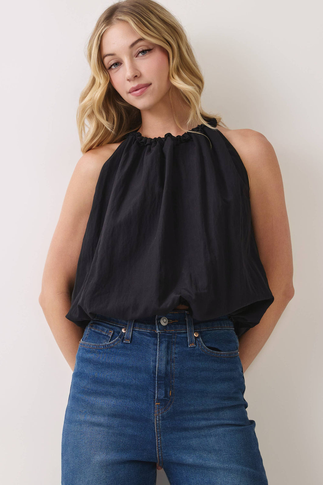 Gathered Neckline Halter