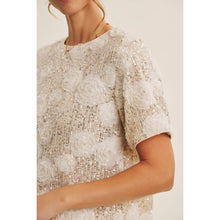 3-D Sequin Floral Top