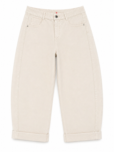 Beige Barrel Pant