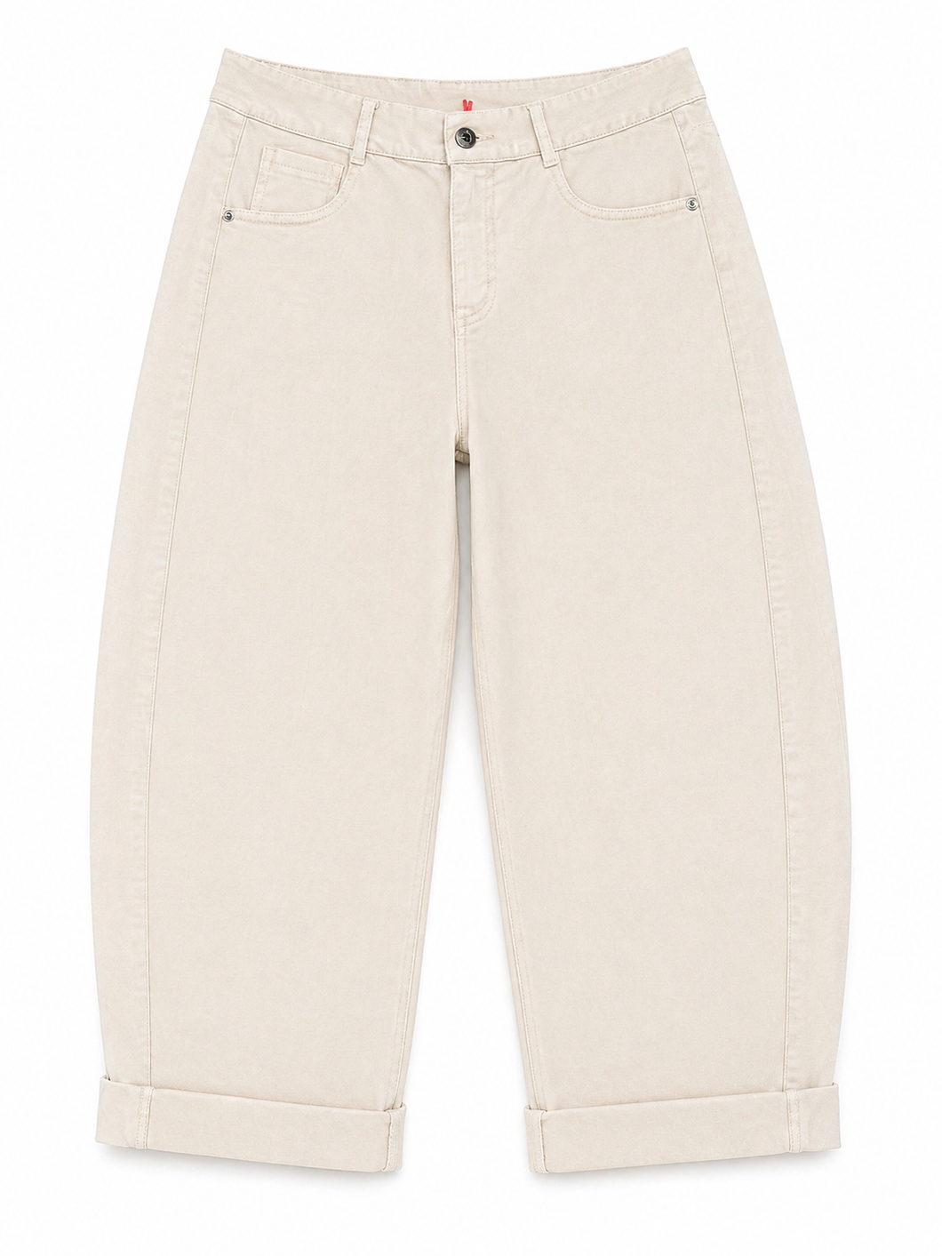 Beige Barrel Pant
