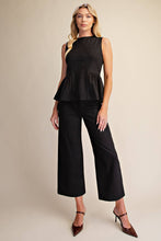 Suede Peplum Top