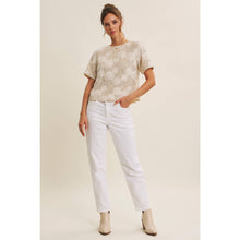 3-D Sequin Floral Top