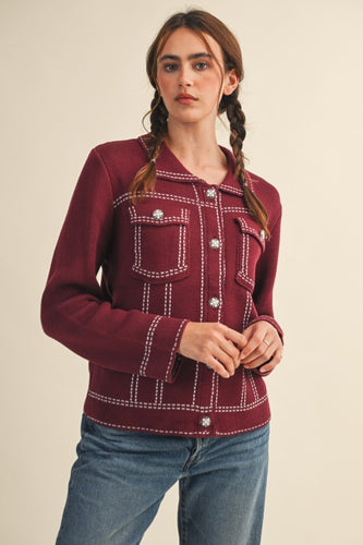 Merlot Boulevard Cardigan