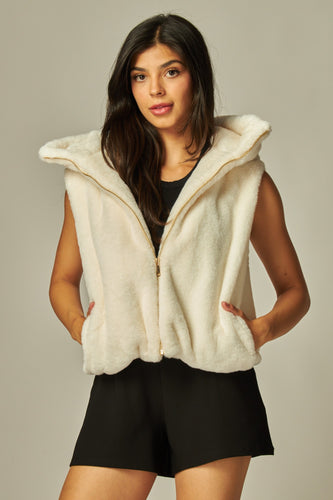 Faux Fur Hooded Vest