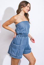 Strapless Denim Romper