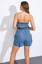 Strapless Denim Romper