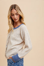 Contrast Blue Cardigan