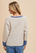 Contrast Blue Cardigan