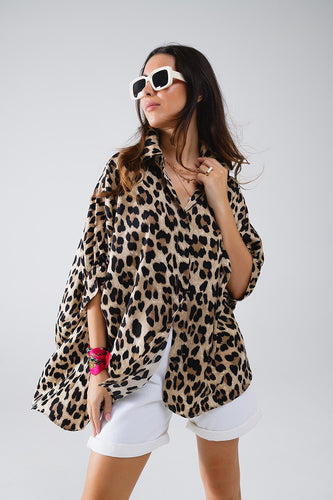 Oversized Leopard Blouse