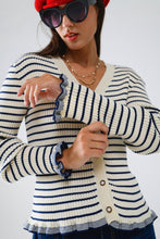 Ruffled Stripe Cardigan