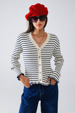 Ruffled Stripe Cardigan