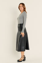 Vegan Leather Midi Skirt