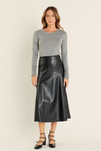 Vegan Leather Midi Skirt