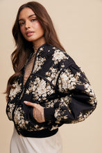 Pleated Floral Bomber