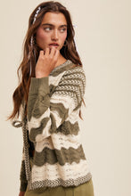 Olive Waves Cardigan