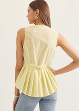 Sunlit Pleated Peplum Top