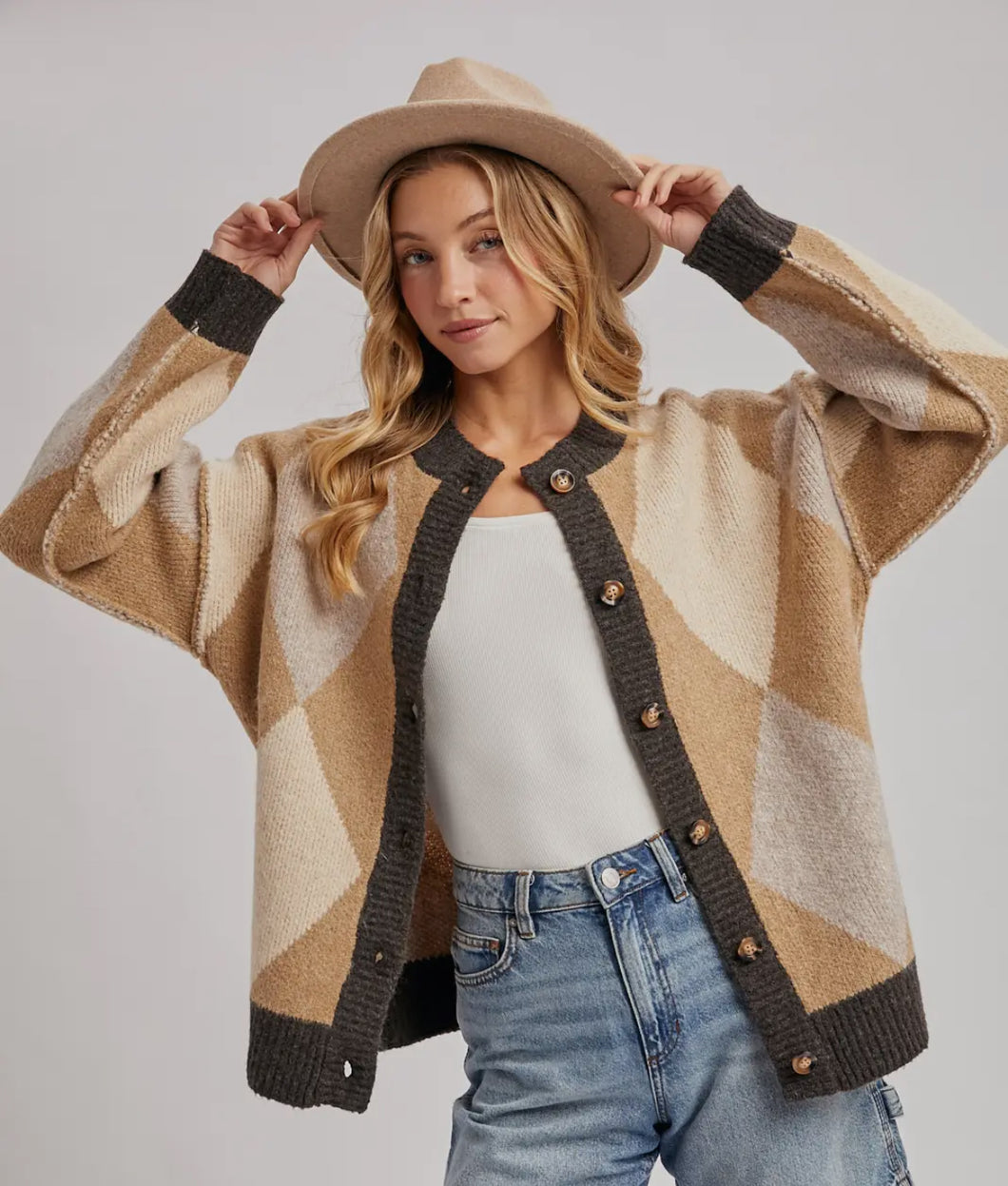 Autumn Argyle Cardigan