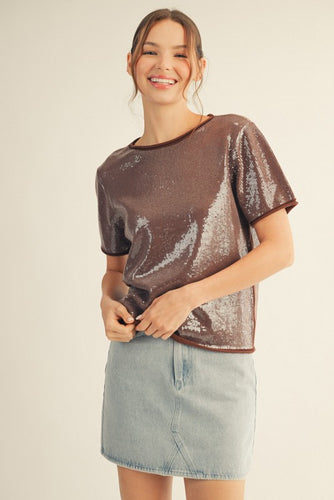 Party Glow Sequin Tee (More Colors)