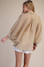 Shimmer Stripe Button-Down Blouse