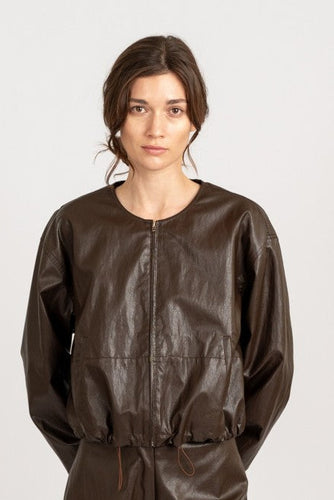 Harper Faux Leather Bomber