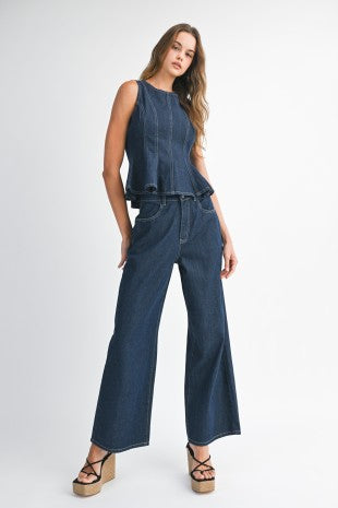 Peplum Top & Jeans Set