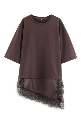 Chocolate Lace Hem Tee