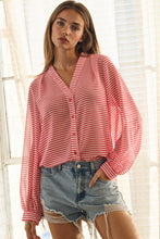 Hot Pink Striped Blouse