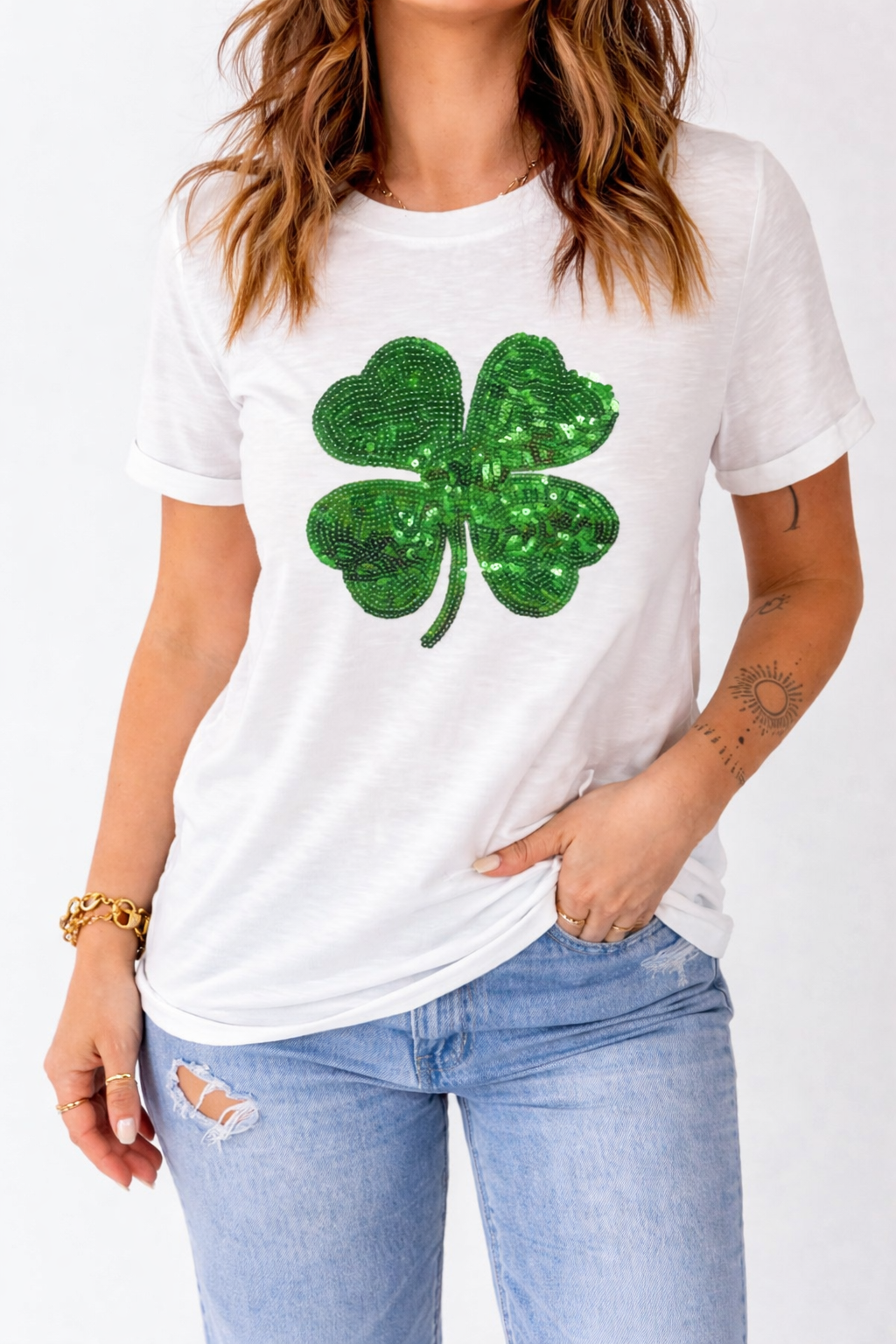 Lucky Charm Sequin Tee (Final Sale)