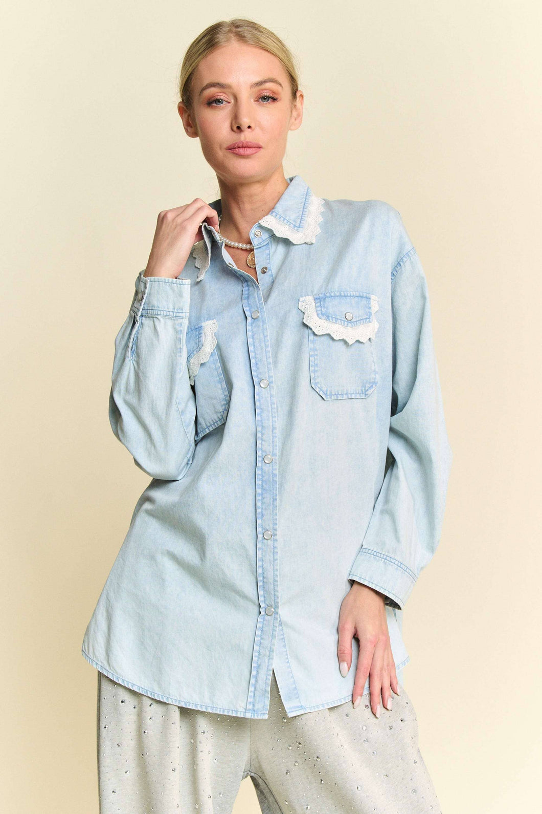 Washed Lace Top
