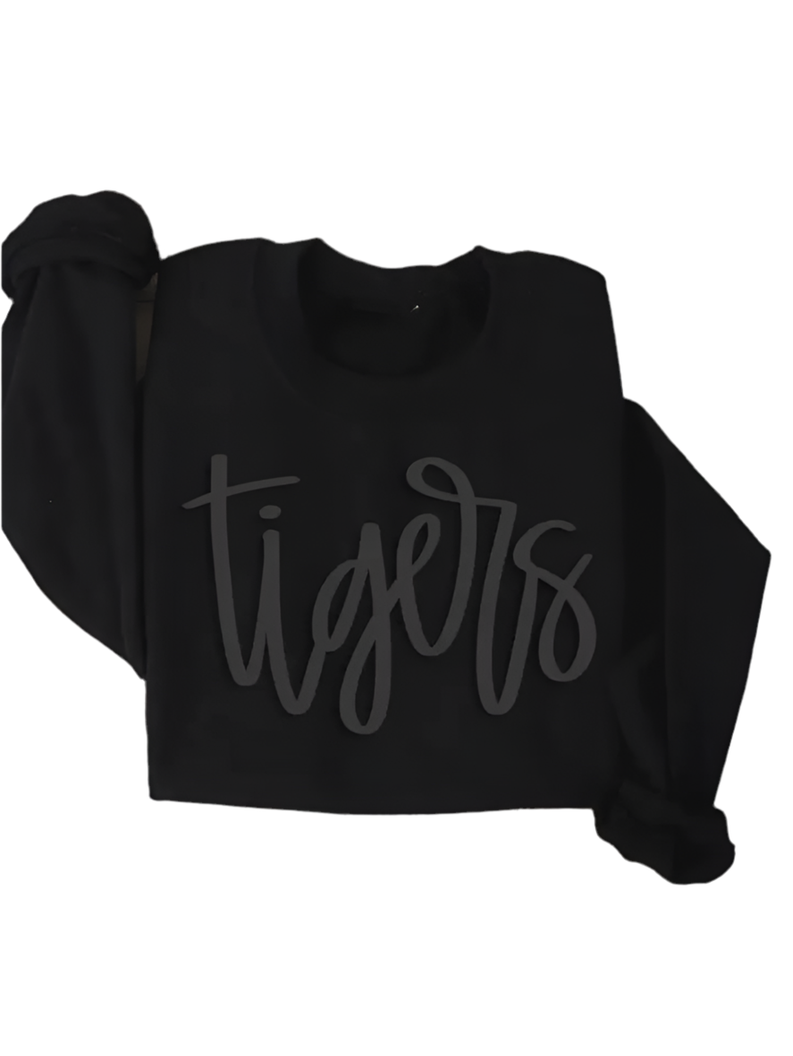 Tiger Black Puff Ink Graphic Sweatshirt