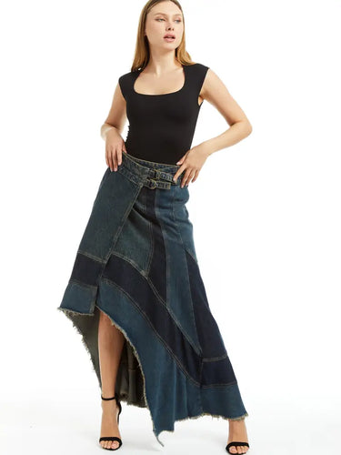 Patched Grunge Skirt