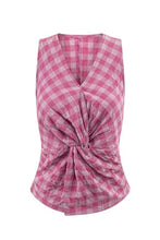 Pink Gingham Twist Tank
