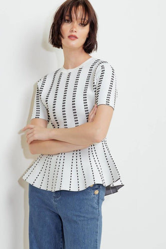 Linear Peplum Top