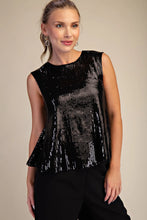 Electric Noir Sequin Top