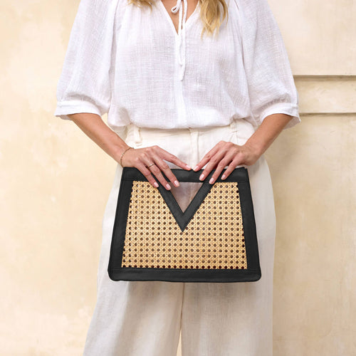 Triangle Rattan Handbag