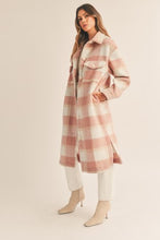 Blush Check Longline Coat