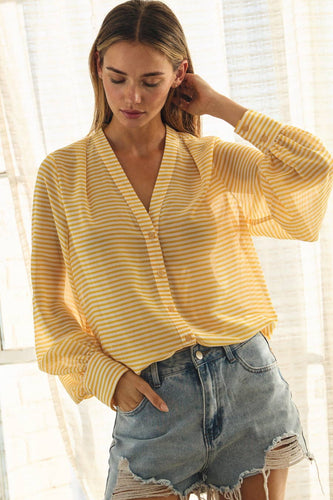 Lemon Striped Blouse