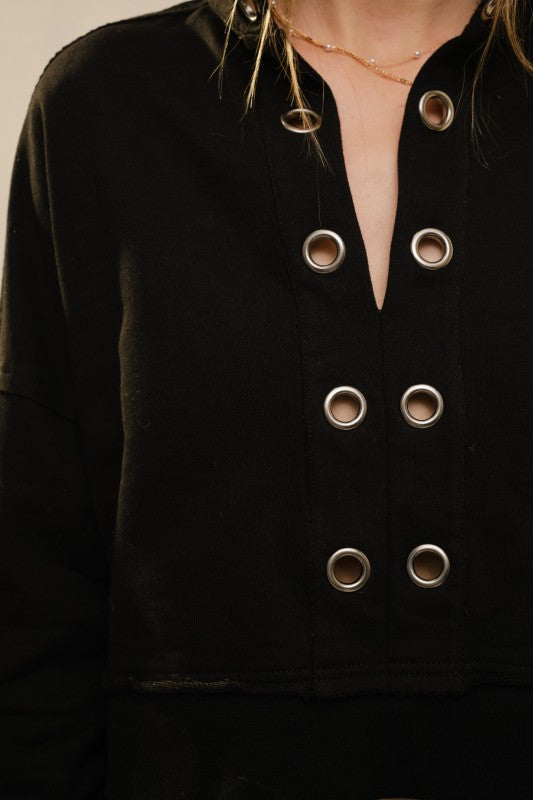 Noir Grommet Sweatshirt