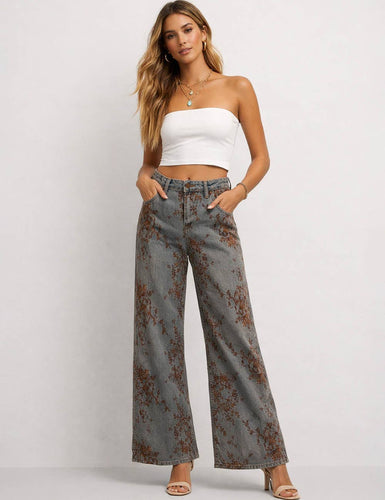 Floral Jacquard Denim