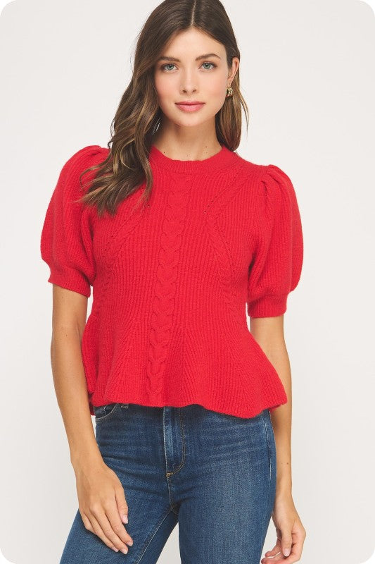 Soft Whispers Puff-Sleeve Knit