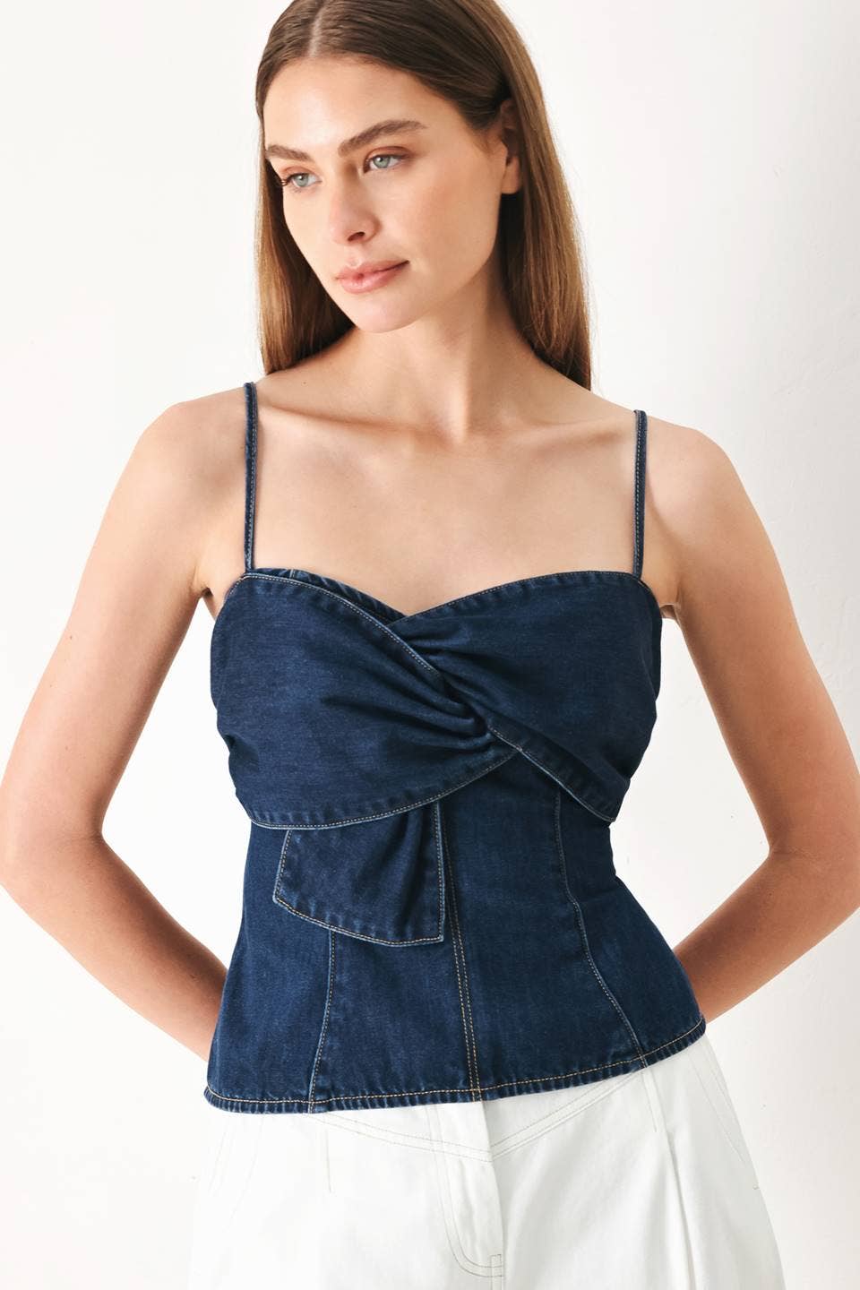 Twisted Denim Top