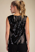 Electric Noir Sequin Top