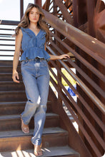Ruffle Denim Top