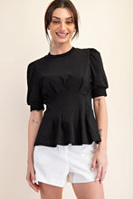 Pleated Peplum Top